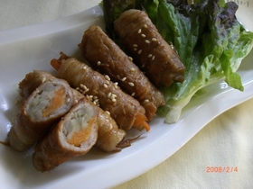 なんでも巻いて♪コク旨タレで豚の野菜巻き