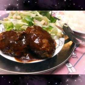 アムウェイ 無水鍋でふっくらハンバーグ♪