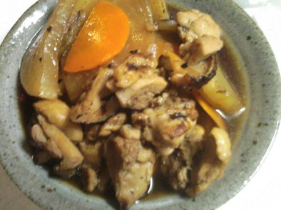 焼き大根と鶏肉のフライパン煮の写真