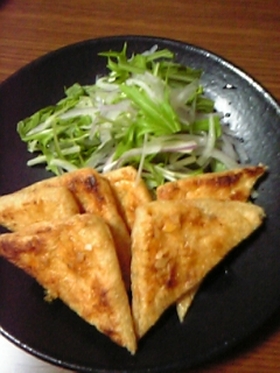 お揚げの網焼き和風ステーキ風ぶっかけぽん