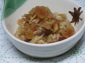 白菜と福神漬の蒸し煮