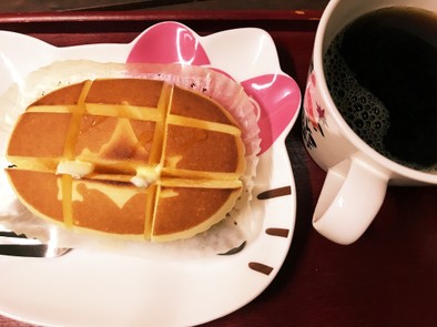 北海道チーズ蒸しケーキdeパンケーキ☆の写真