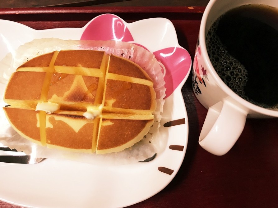 北海道チーズ蒸しケーキdeパンケーキ☆の画像