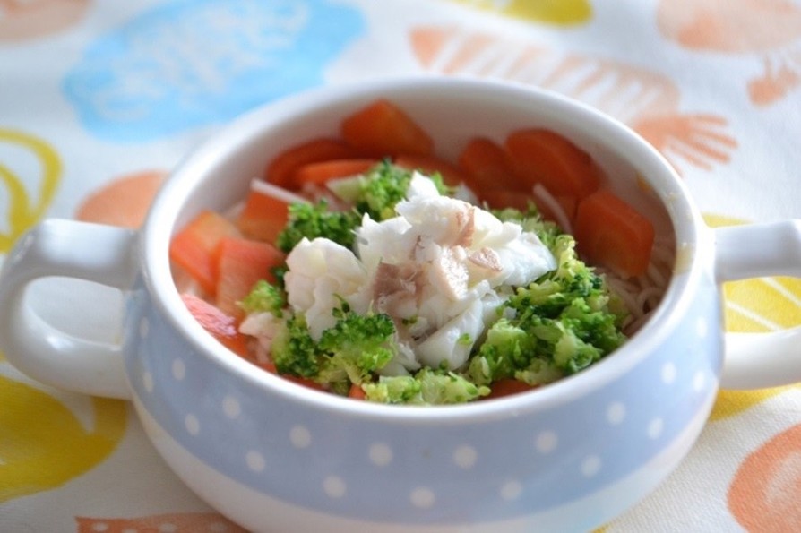 【離乳食完了期】白身魚と野菜のにゅうめんの画像