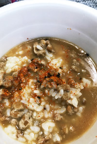 カップ麺の〆に納豆リゾット
