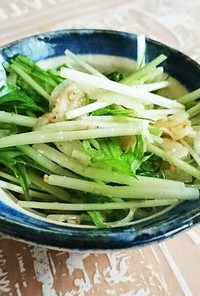 新玉ねぎと水菜の中華サラダ