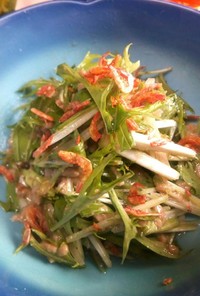 水菜と干し桜えびの胡麻豆腐和え