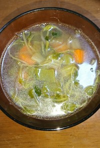 ホタテ缶しょうがにんにくの中華野菜スープ