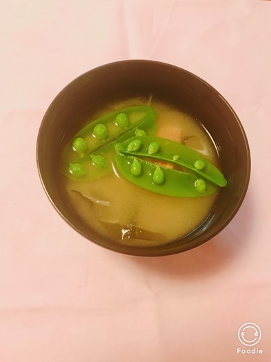 ☆スナップエンドウ☆＋で春のお味噌汁の写真