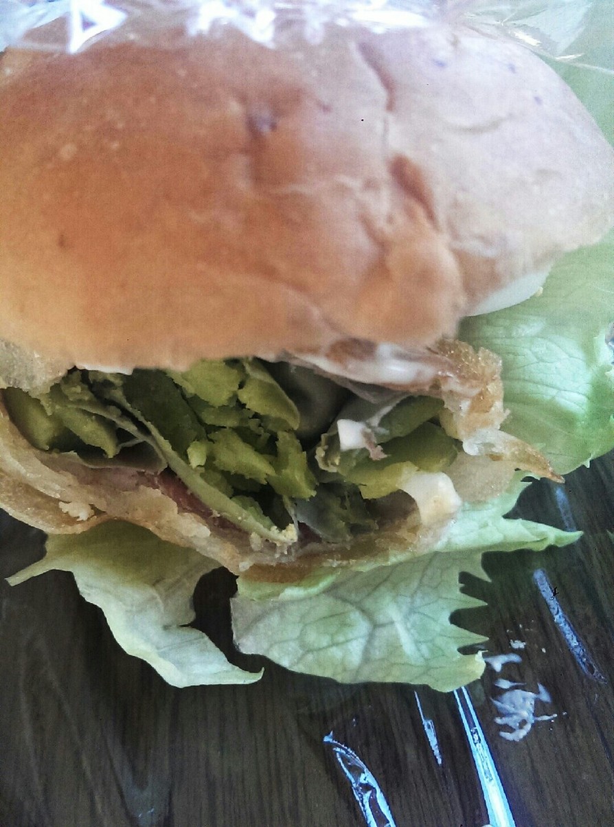 空豆の春巻きハンバーガーの画像