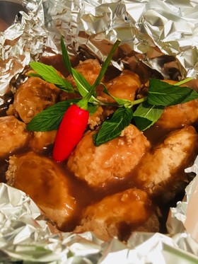ヘルシー和風チキンミートボール