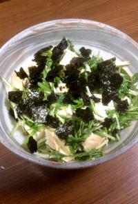 島豆腐と水菜のポン酢サラダ