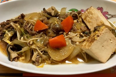 すき焼き風肉豆腐の写真