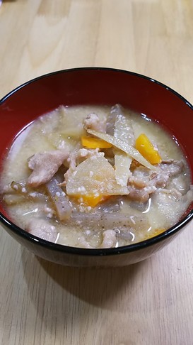 冷凍根菜で簡単10分酒粕入り豚汁