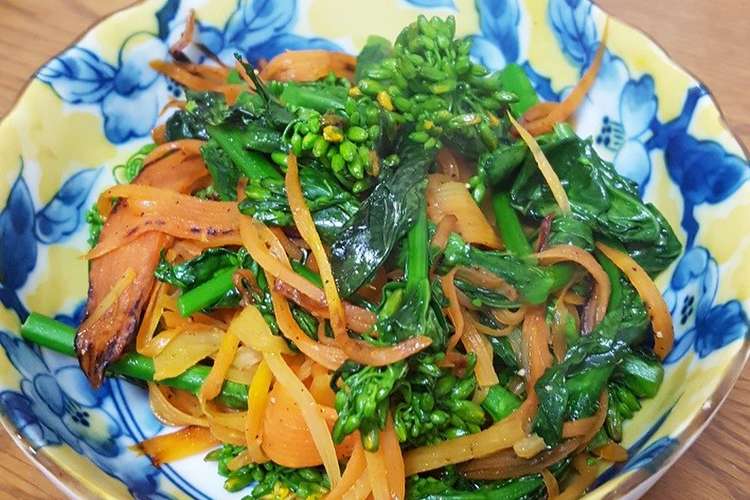 菜の花と人参の炒めもの レシピ 作り方 By Greenzebra クックパッド 簡単おいしいみんなのレシピが367万品