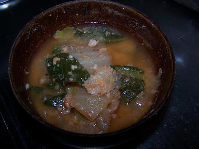キムチ豆乳スープの写真