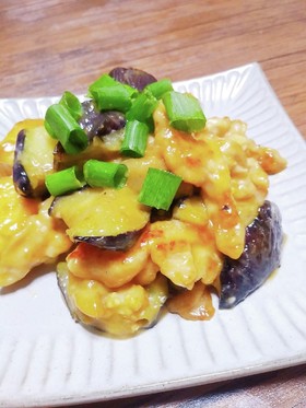 こってりうま♡豚なす厚揚げの味噌マヨ炒め