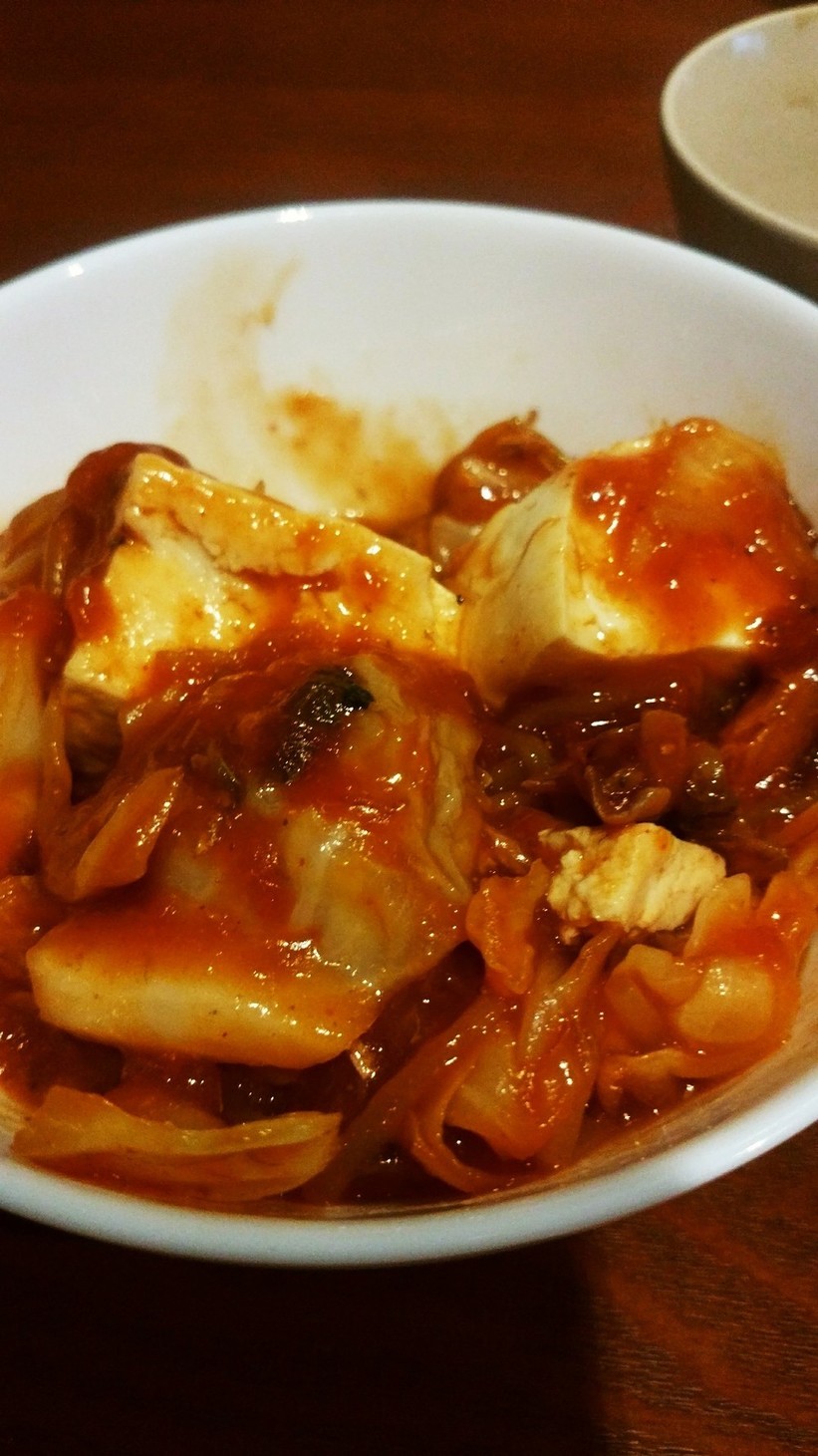 サバ味噌缶で麻婆豆腐の画像