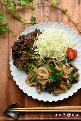ご飯がっつり☆豚バラとニラの中華炒め