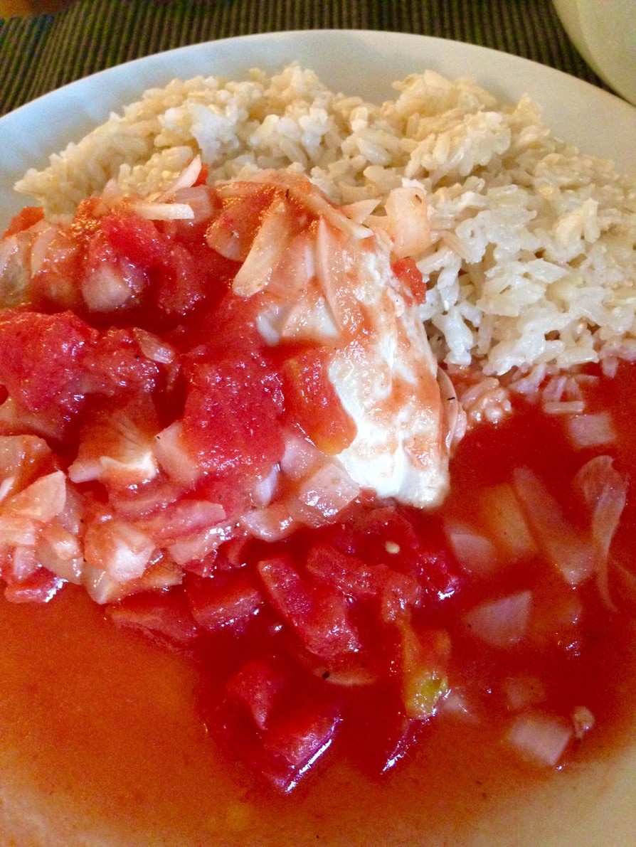 ご飯とワンプレートに◎鶏肉のトマト煮込みの画像