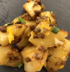肉不要材料2つ☆大豆肉でがっつりポテト!