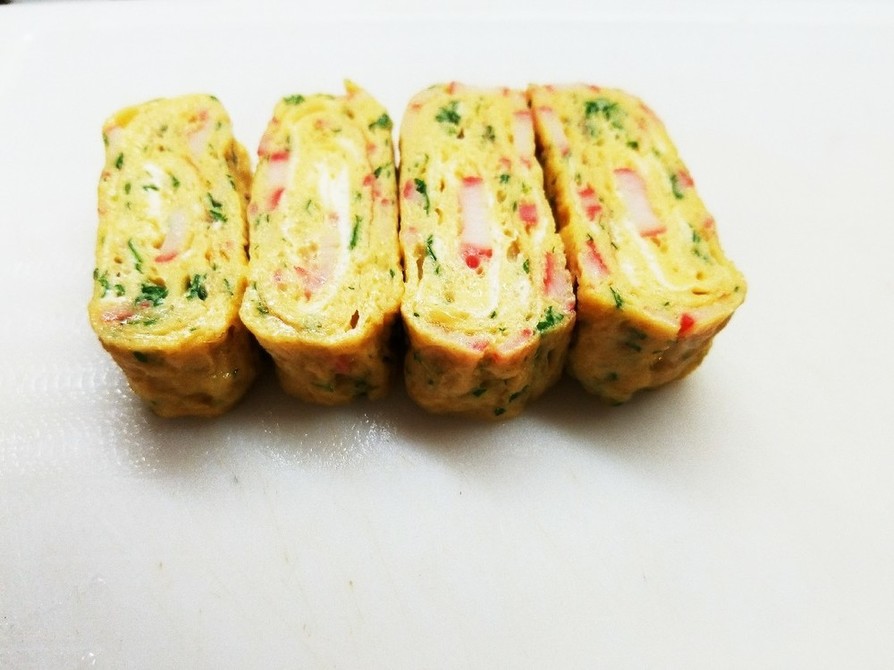 カニかま&パセリの卵焼き（冷凍保存可能）の画像