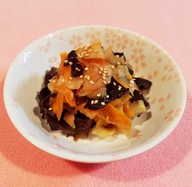 キクラゲとペラペラ根菜の甘辛煮♡