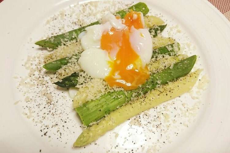 アスパラの温かいサラダ 半熟卵添え レシピ 作り方 By 38skitchen クックパッド 簡単おいしいみんなのレシピが349万品