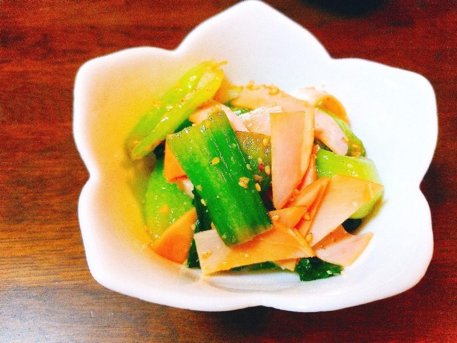 チンゲン菜とハムの中華風酢の物の画像