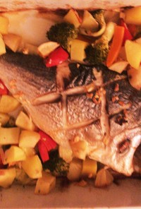 鯛と野菜オーブン焼き(魚でも肉でも)