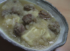 揚げ出し豆腐と豚だんごのたっぷりしぐれ煮