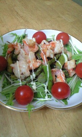 エビとアスパラのおかずサラダ