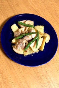 春野菜と鶏モモ肉のペペロンチーノ