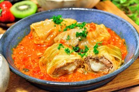 日本酒トマトソースの絶品ロールキャベツ