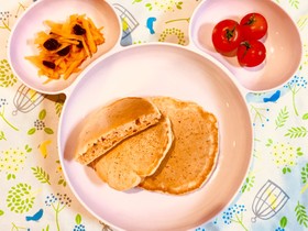ポリ袋で♫野菜ジュース&バナナのパンケーキ