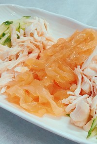 クラゲときゅうり、ササミの中華風酢の物