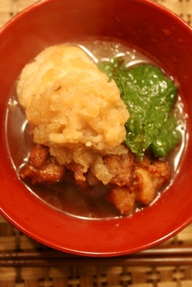 唐揚げとお餅のおろし煮