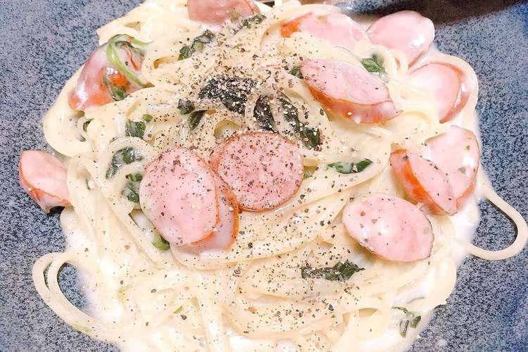 フライパン一つで簡単 時短クリームパスタ レシピ 作り方 By おがぽむ クックパッド 簡単おいしいみんなのレシピが375万品