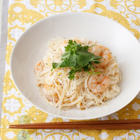 もやしとえびのレモン塩そうめん