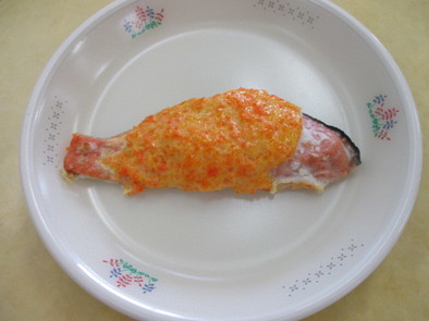 簡単給食　鮭の紅葉焼きの写真