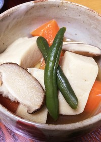 高野豆腐の煮物❀(煮魚の残り汁リメイク)