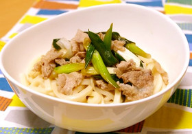 わけぎと豚ぽんうどん