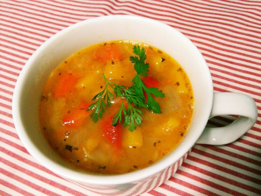 ⅲパプリカとレンズ豆のスープの画像