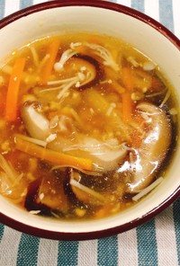 たっぷりキノコの中華スープ