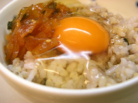 *福神漬けと卵ご飯*