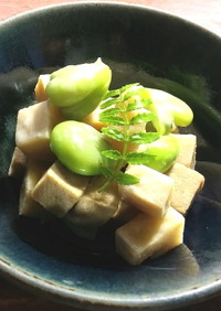 筍、空豆、高野豆腐のマセドアンサラダ
