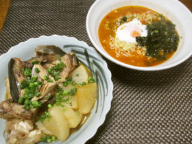 おひとりさまの辛ラーメンでぶりあら大根