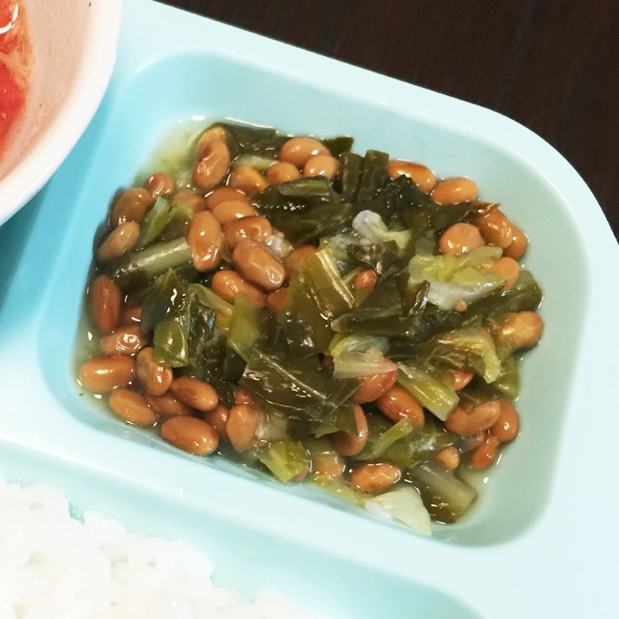 離乳食♡納豆とキャベツの副菜の画像
