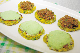 とうもろこしと枝豆のハンバーグ