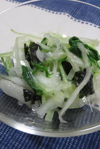 新玉ねぎと水菜の韓国のり和えサラダ